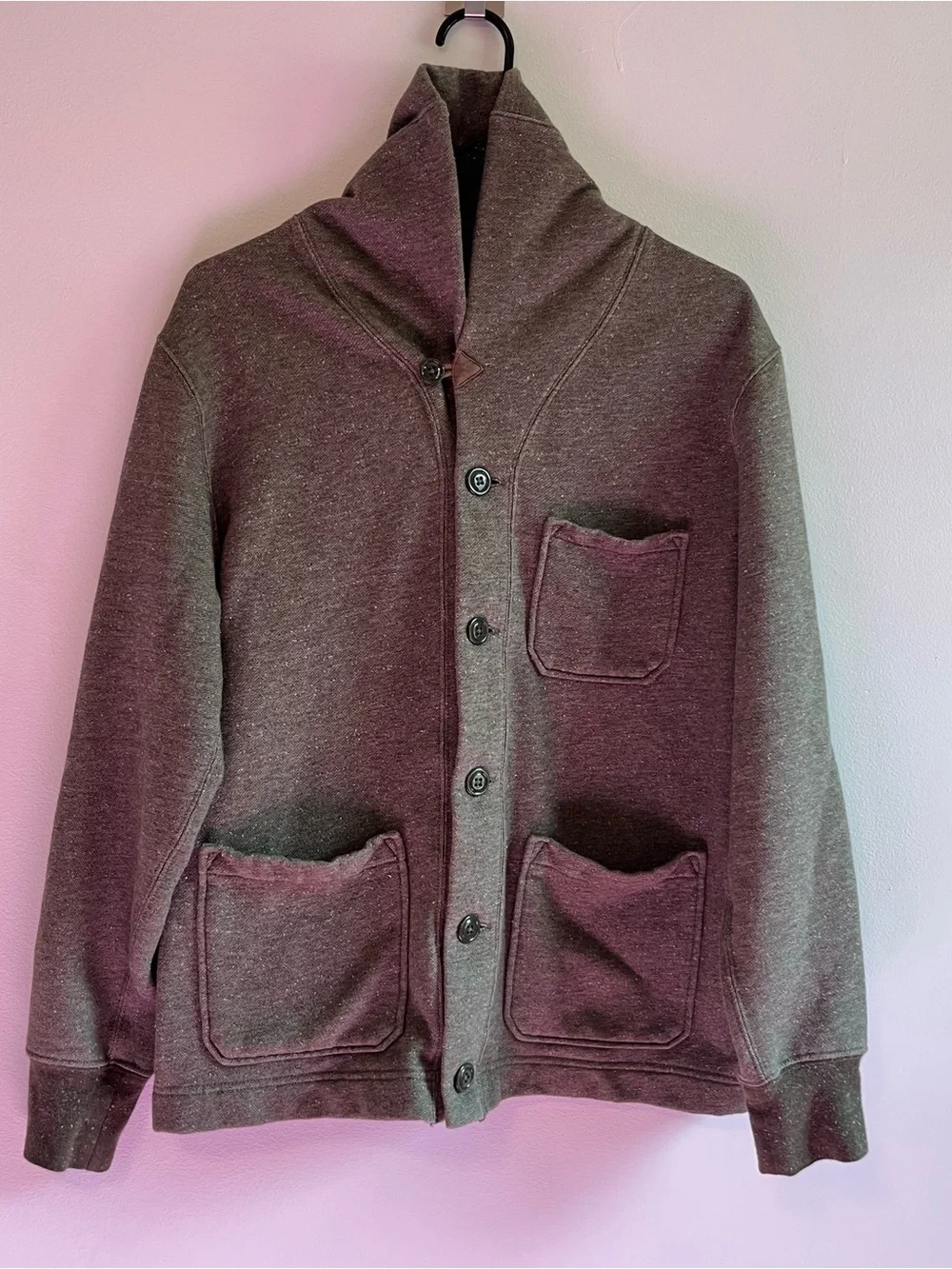 J. Crew vintage Shawl Collar Cardigan Sweater Jacket - Heather Gray